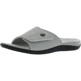 24 Kiwi Mens Faux Leather Slip On Slide Sandals Foot Stability City Ready