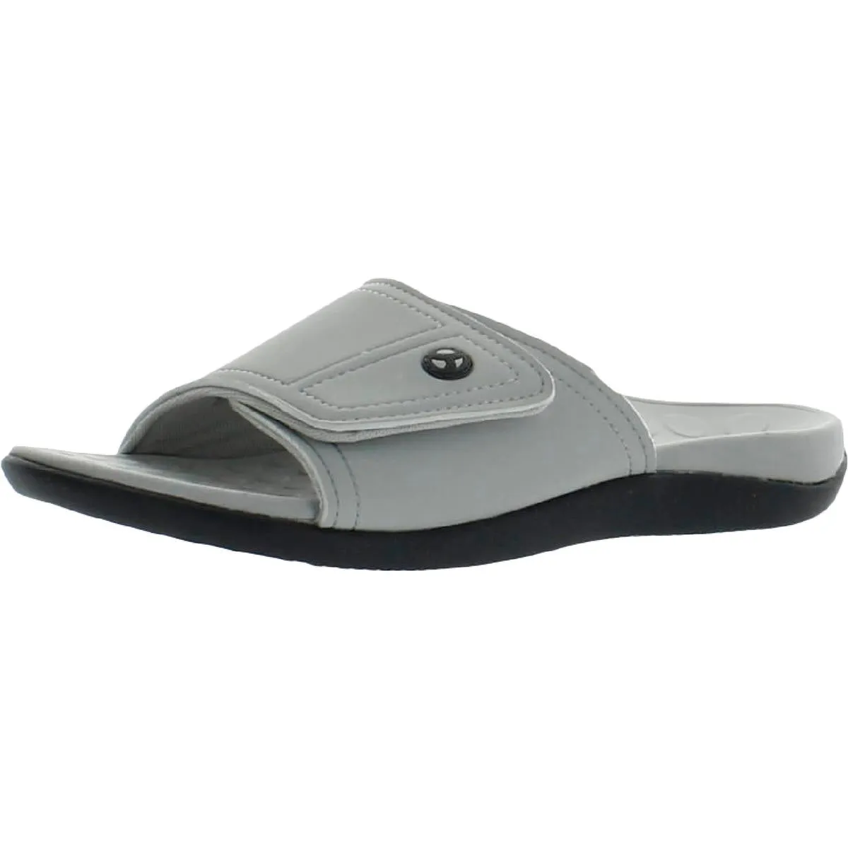 24 Kiwi Mens Faux Leather Slip On Slide Sandals Stretchable Trail Ready