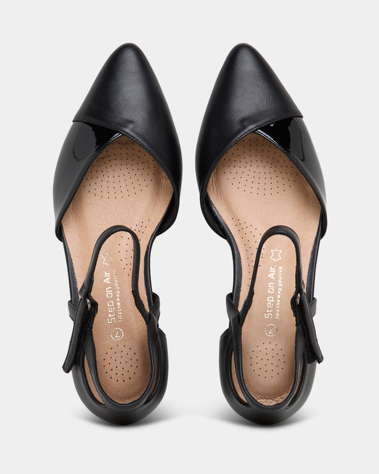 Abbey Black/Black Patent Fashionable Heels