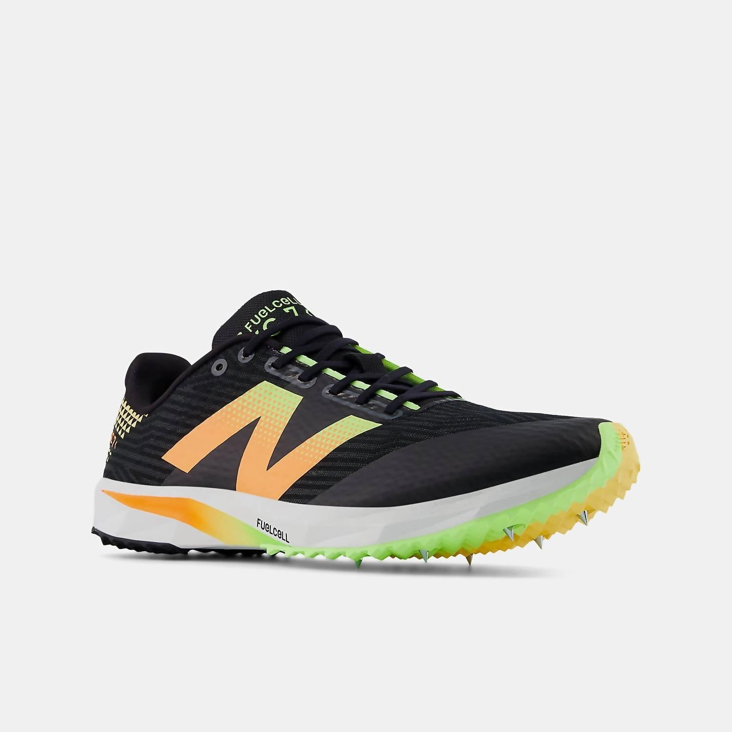treadmill - friendly running shoes Men's Fuelcell Xc7 V5 Shoes In Black/bleached Lime/hot Mango