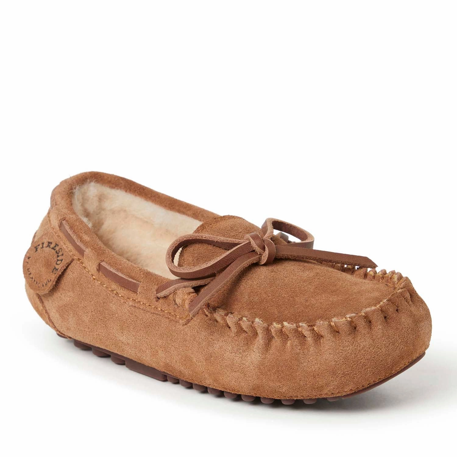 Fireside By Dearfoams Kid's Parke Genuine Shearling Moccasin UV resistant