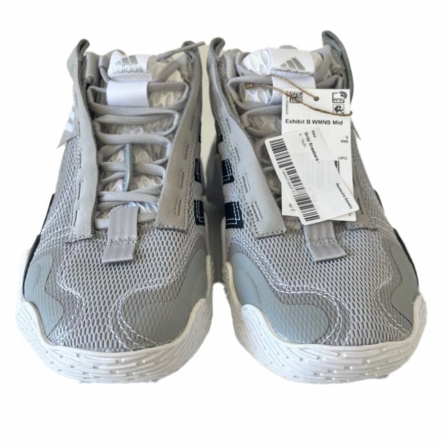 Earth Tone Adidas Girls Gray | Exhibit B Mid Basketball Sneakers