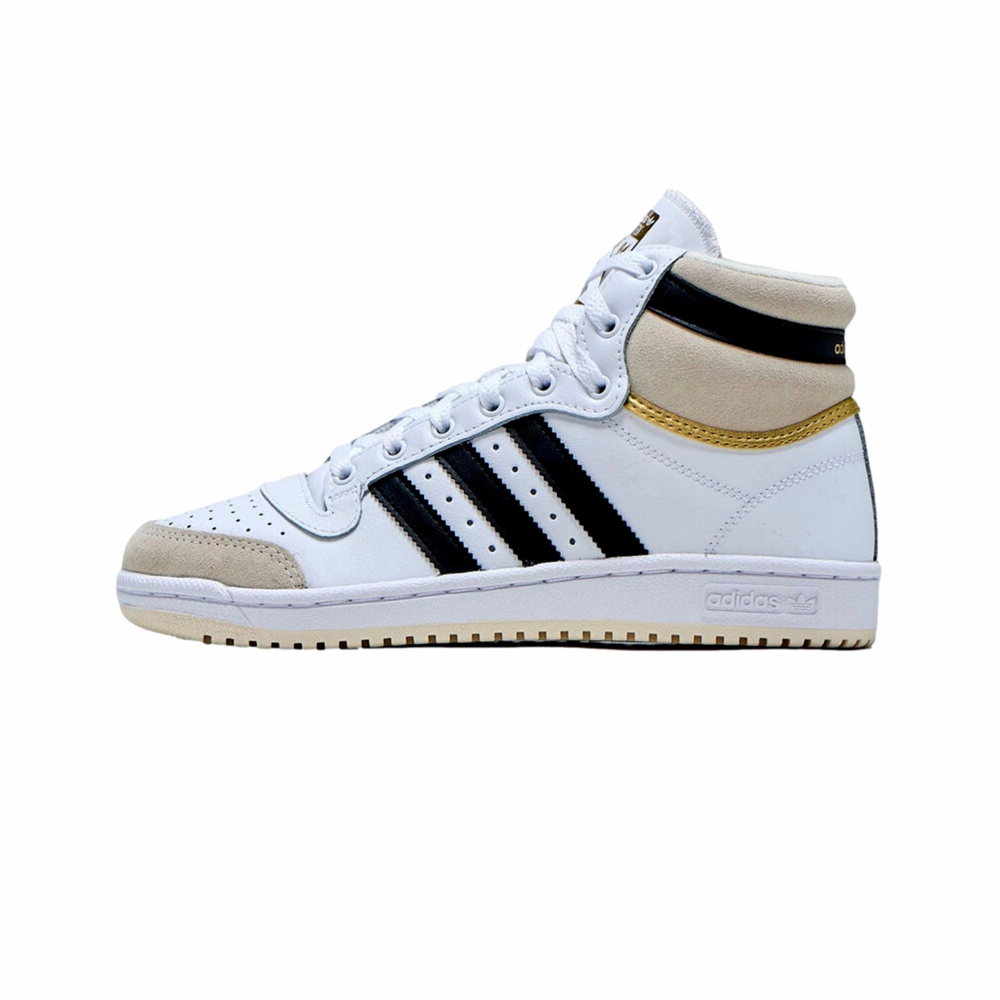 Adidas Top Ten Footwear White / Chalk White / Core Black  H00281 Grade-School Comfort Layers Cushion Heel