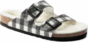 Men's Arizona Wool Shearling Sandal In Plaid White/natural Light Fit Comfortable And Lightweight