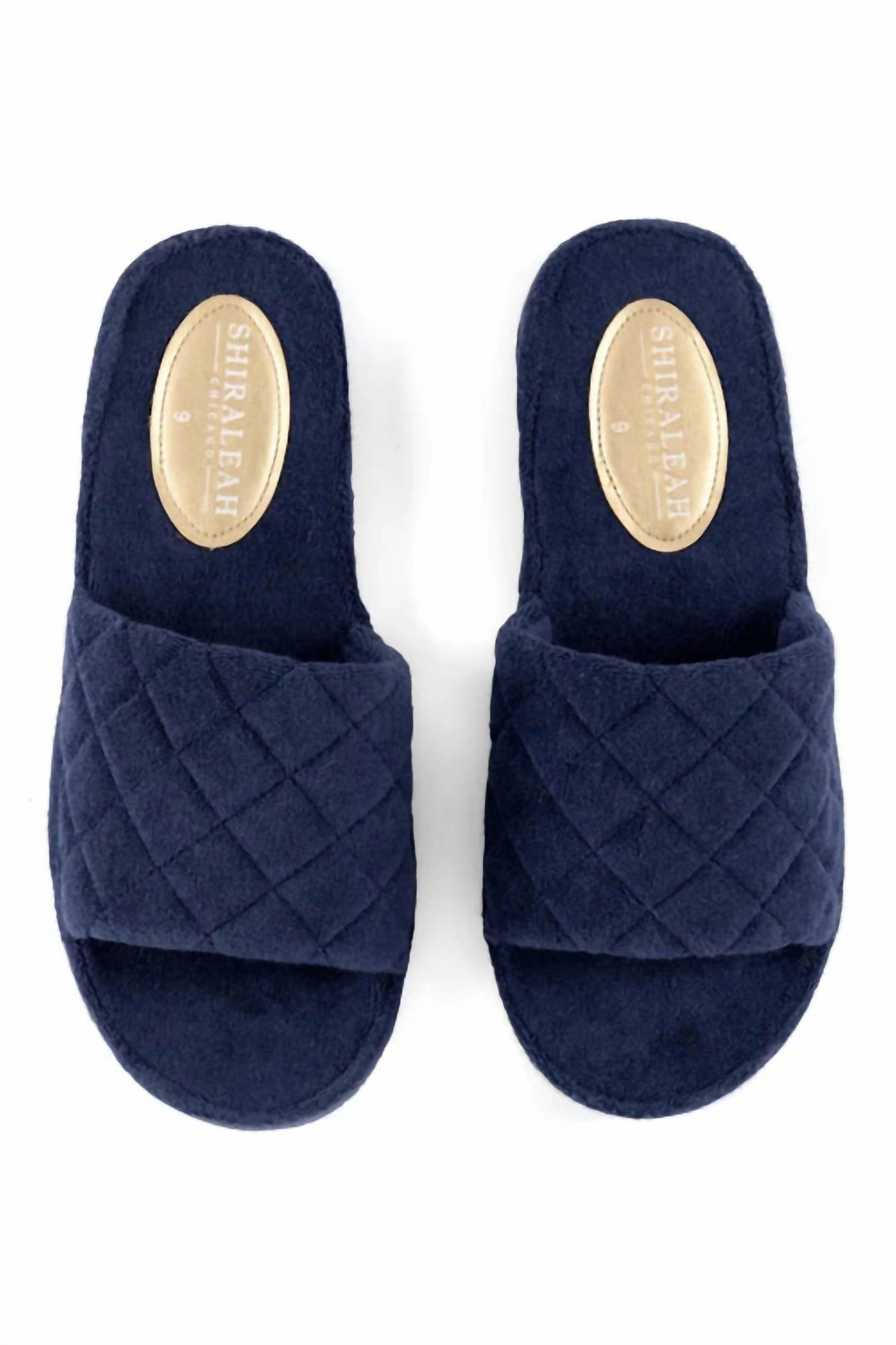 Women's Terry Pool Slides In Navy Simple