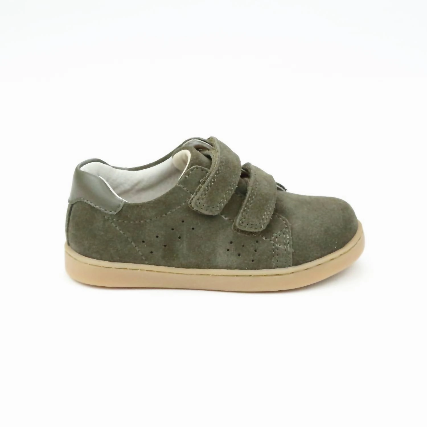 Rubber Traction Grip Stretch Entry Kid's Kyle Double Strap Sneaker In Cargo Green