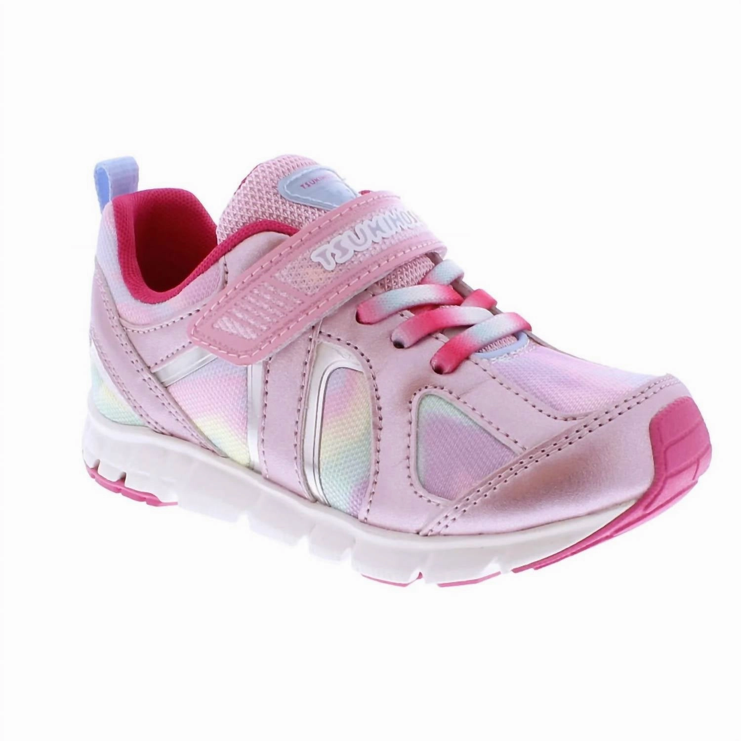 Tear Resistant Mesh Girl's Rainbow Sneakers In Rose/pink