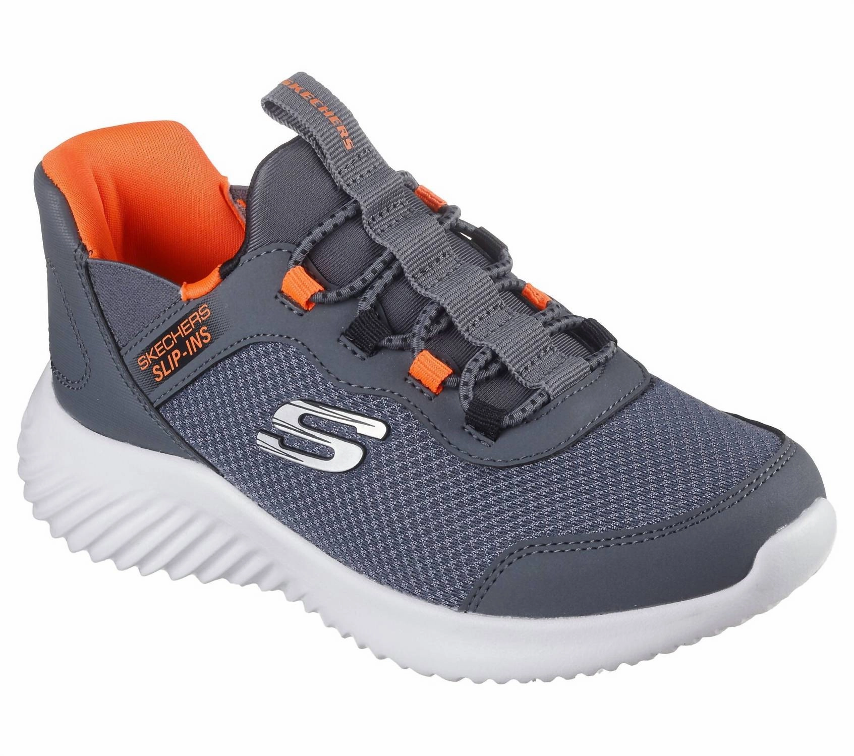 Weekend Moves Boy's Slip-Ins Sneaker In Charcoal Orange