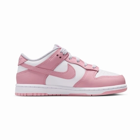 Nike Dunk Low 'White Medium Soft Pink' Little Kids' Shoes Trail Look