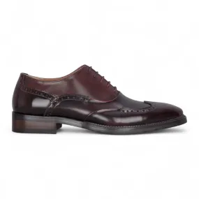 Justin Reess Men's Wine Patent Leather Brogue Formal Shoes - Harry Everyday Support