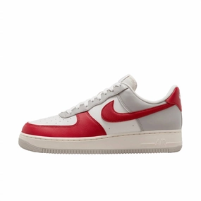 Men's Air Force 1 '07 Lv8 Shoes In Iron Ore/gym Red/pale Ivory logo - printed shoes