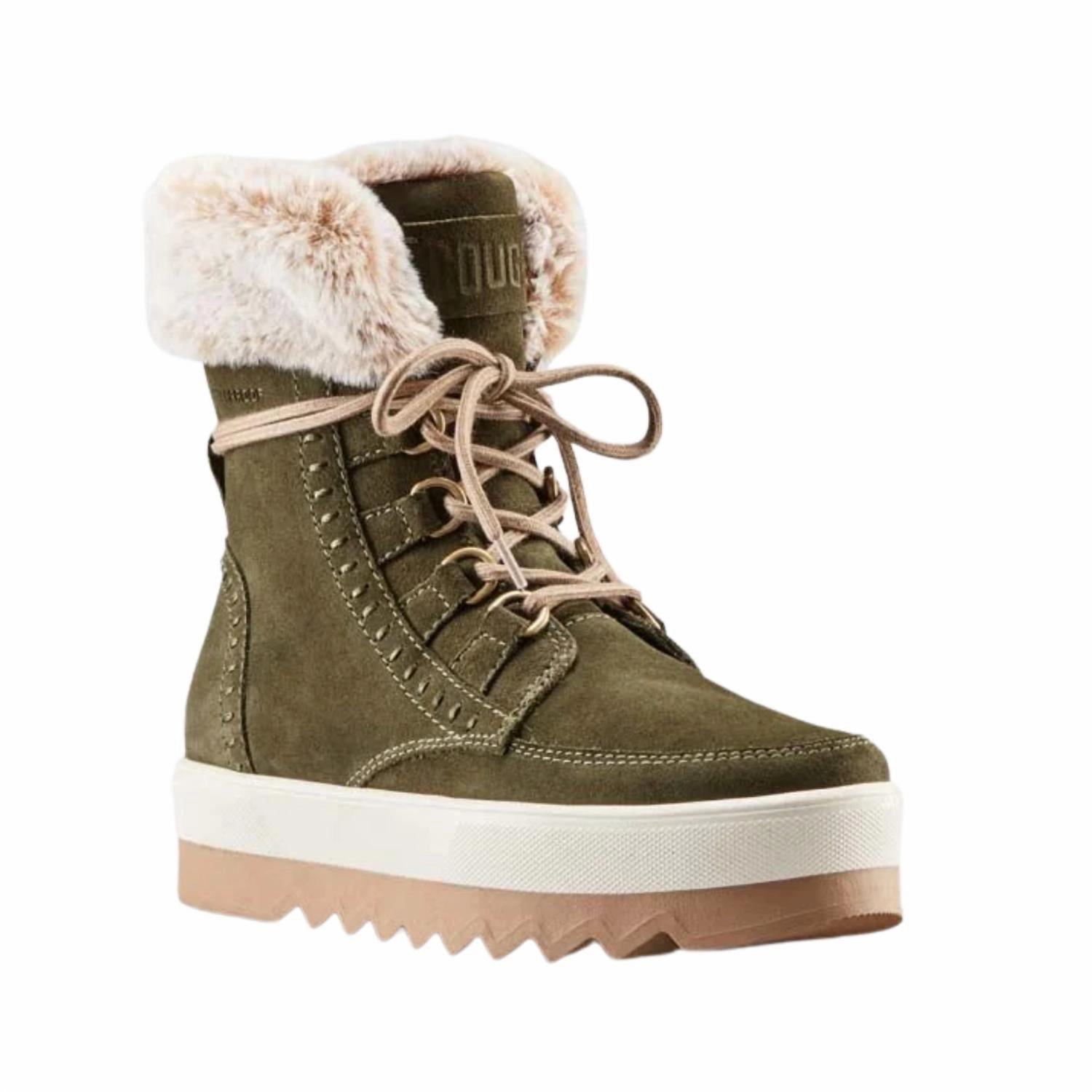 Rainy Day Rough Ground Vanetta Suede Winter Boot In Olive