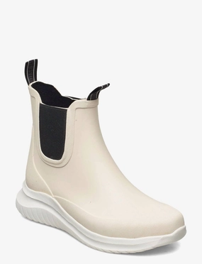 Rough Walk Cushion Collar Ankle Rubber Boot In Milk Creme