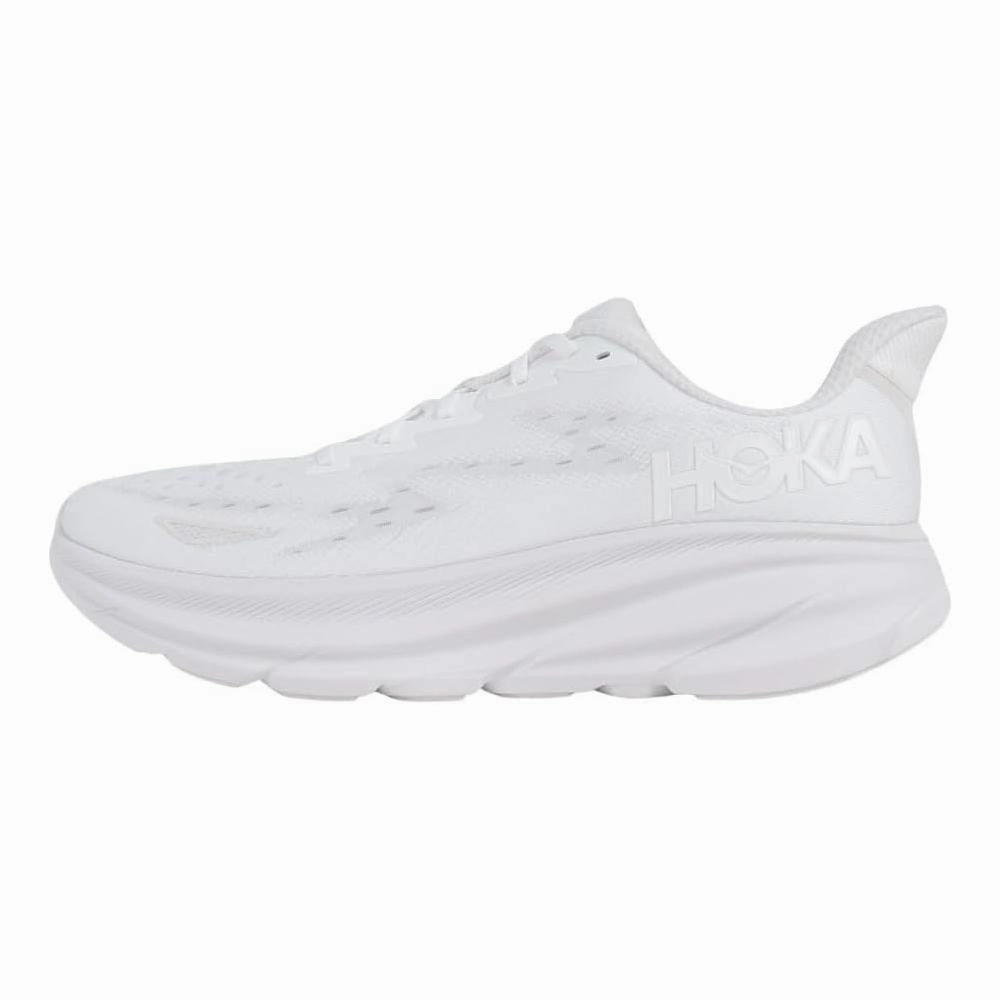 fixed insole shoes wind - resistant running shoes Hoka One Mens Clifton 9 Road Running Shoes - White