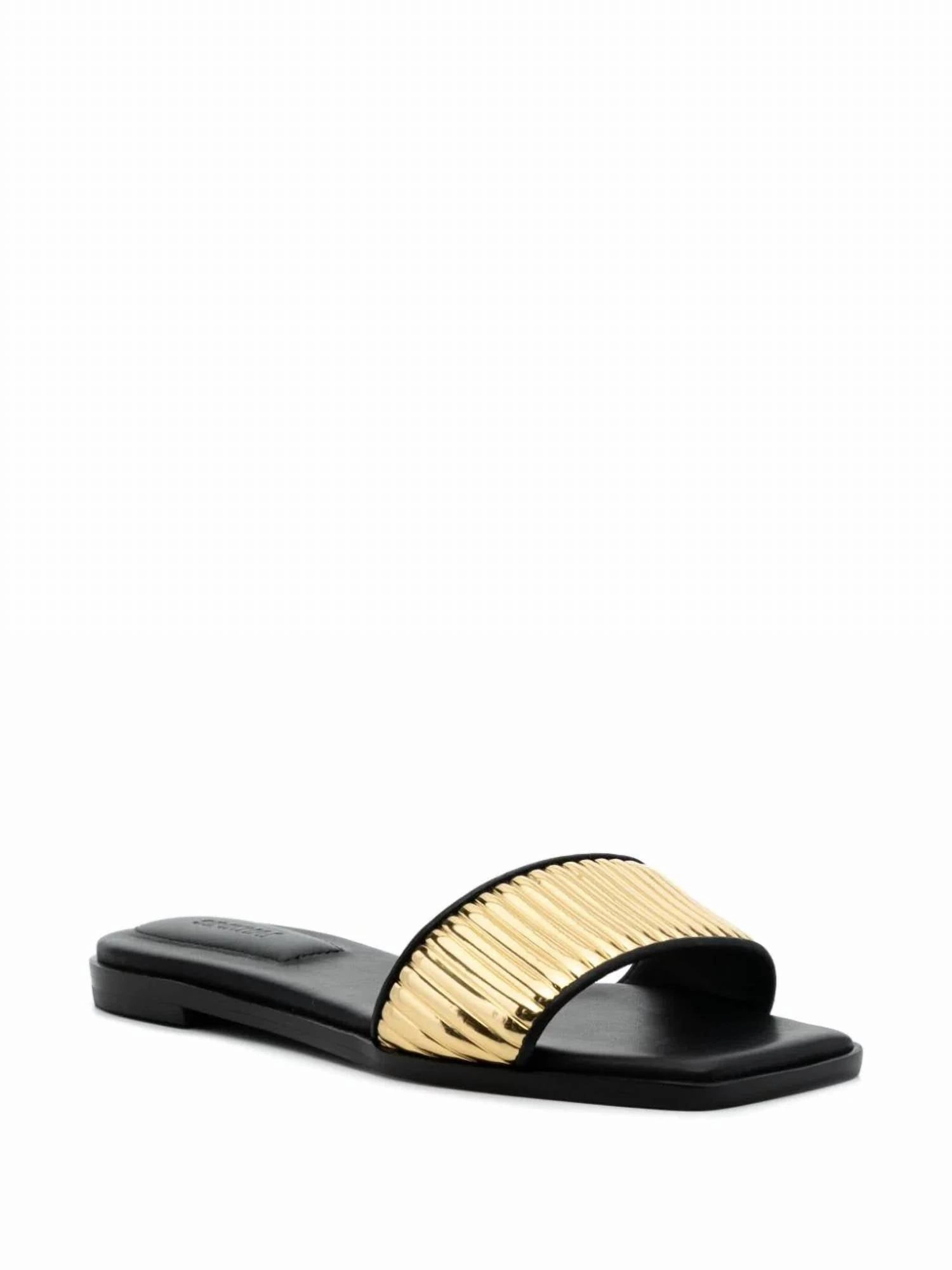Women's Carter Flat Sandals In Black/gold Performance