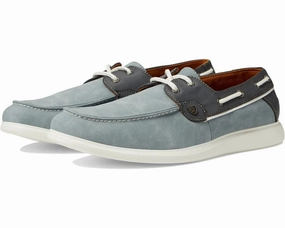 Stacy Adams Reid Men's  Light Blue Moc Toe Comfort Casual Boat Shoe JOBB1577 indoor running shoe features disabled - athlete