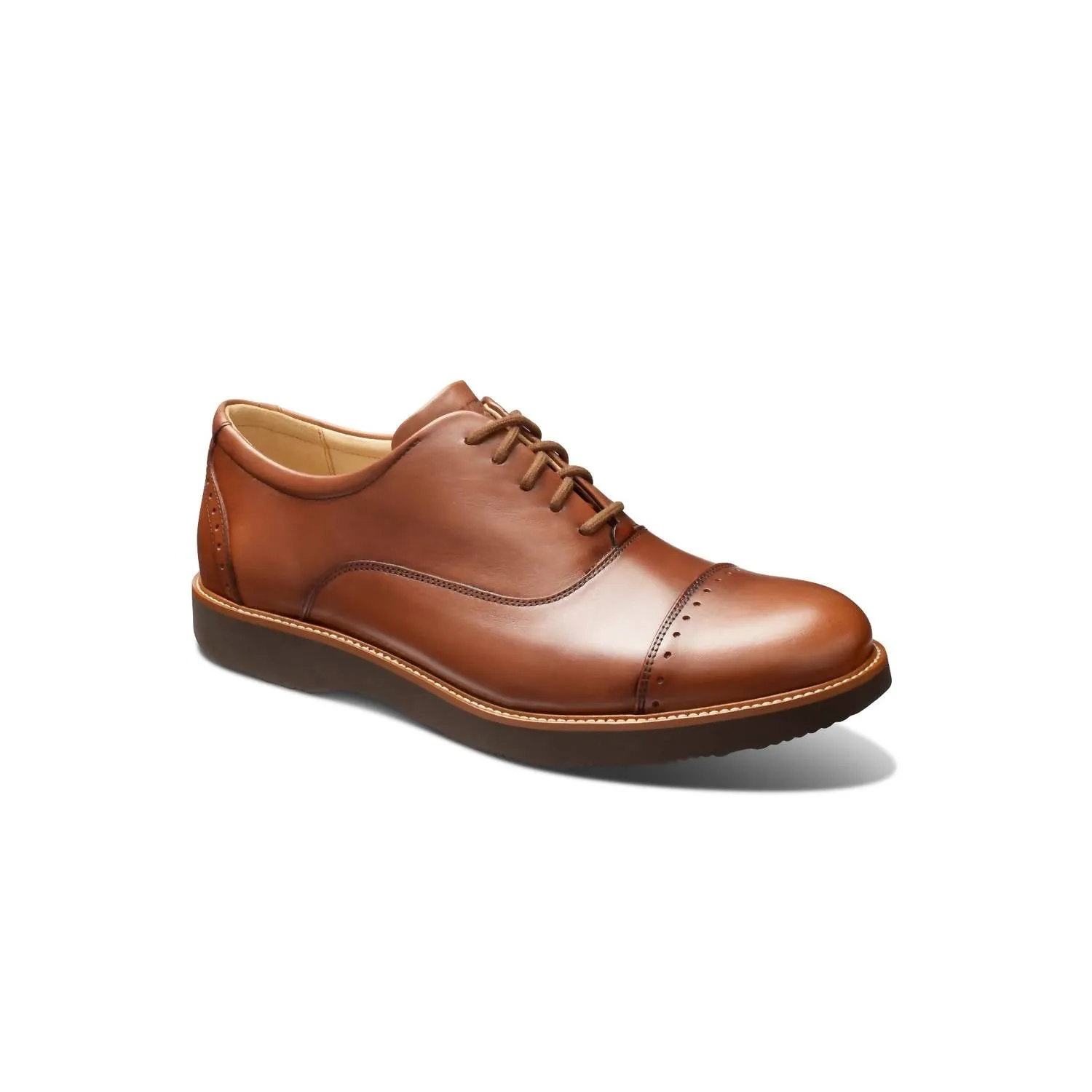 Comfort Fit Corporate Staff Men's Market Cap Oxford Shoes In Whiskey