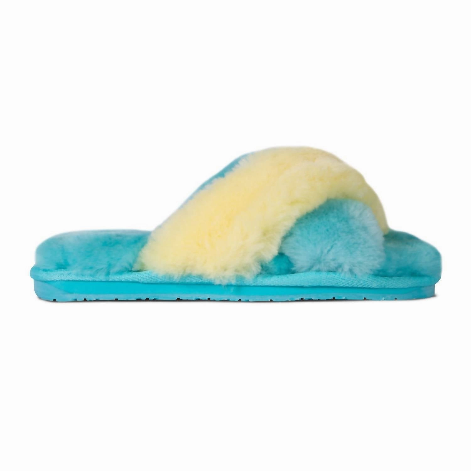 Travel Footwear Ladies Duo-Tone Emma Sheepskin Slipper In Blue/yellow