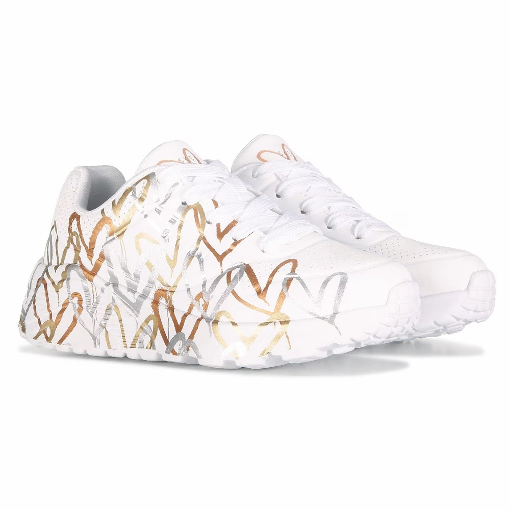 Functional Edge Skechers X Jgoldcrown Uno Lite 314067L-WTGD Sneaker Kid 12.5 White Casual ZPO534 (White,12.5)