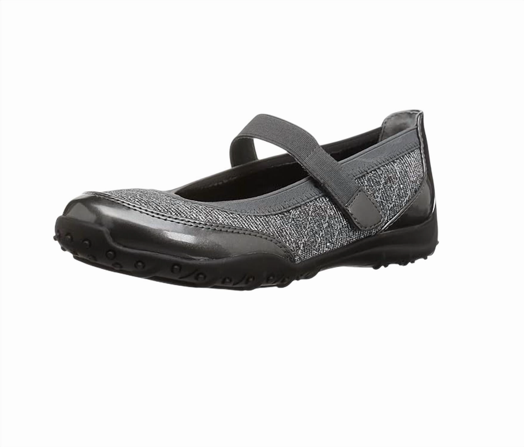 Elastic tongue Girls Ada Mary Jane Flat In Pewter