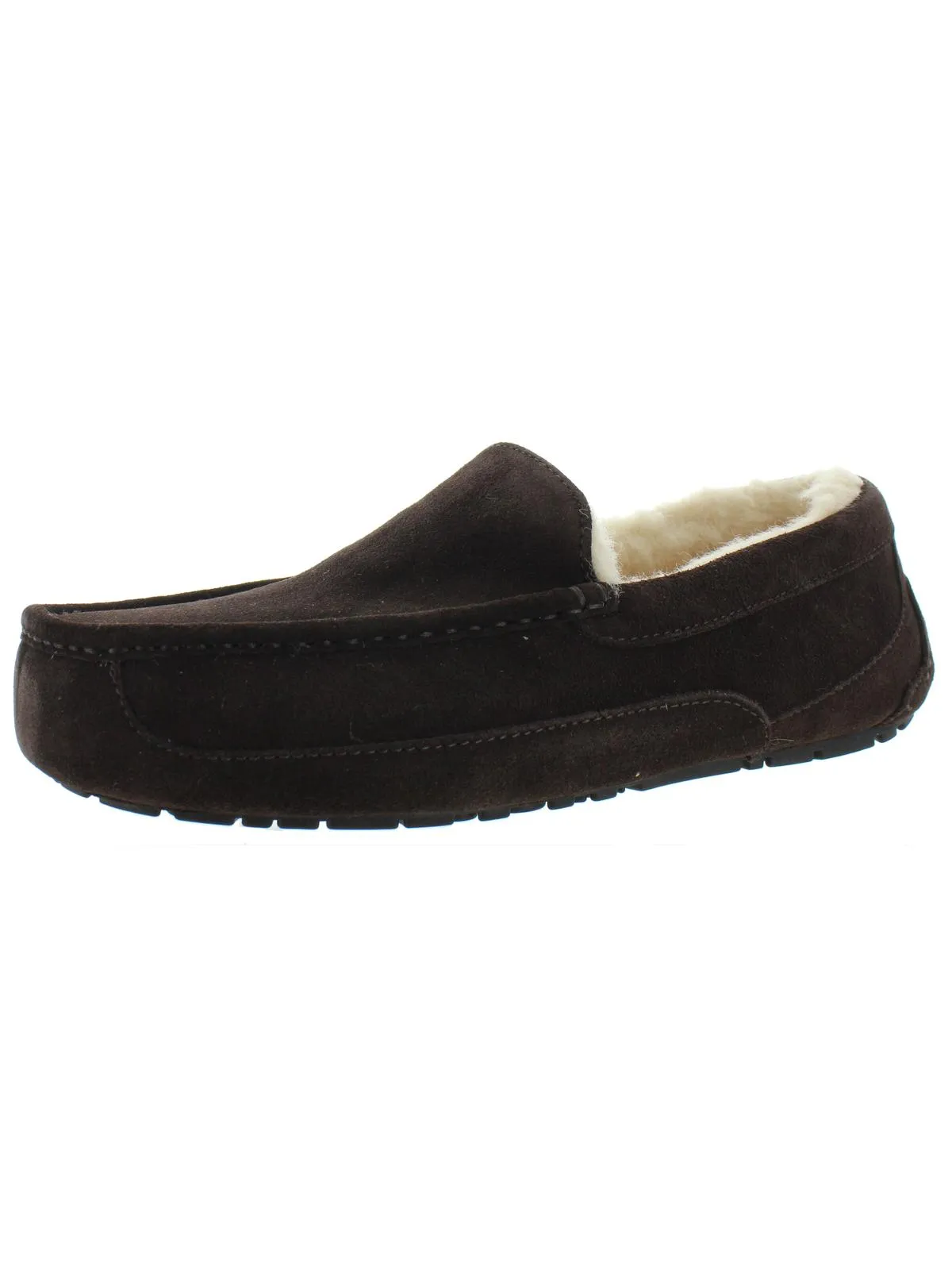 Hot Day Slip Resistant Sole Ascot Mens Suede Shearling Moccasin Slippers