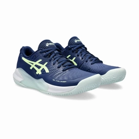 leather upper durability Asics Gel-Challenger 14 Clay 1042A254.401 Womens US 11 Blue Tennis Shoes EEE4020