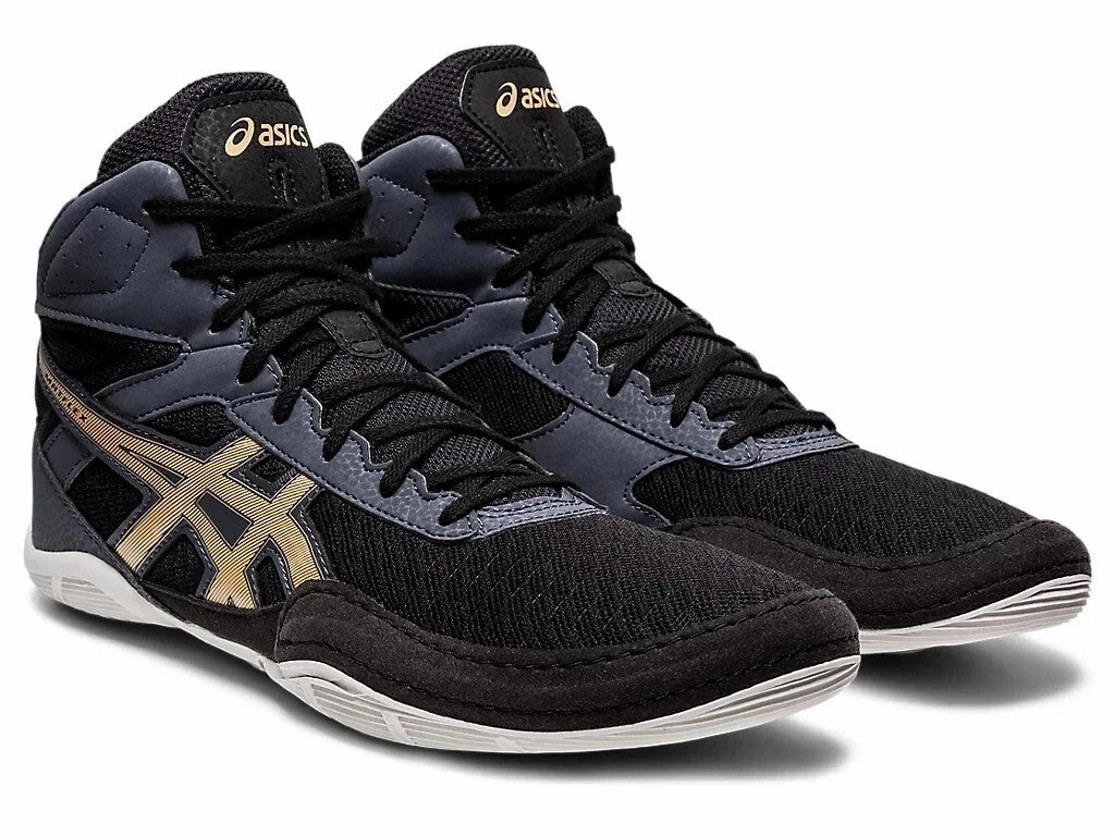 single - density midsole shoes Asics Matflex 6 1081A021-002 Mens  Black Champagne Wrestling Shoes gbnc1036