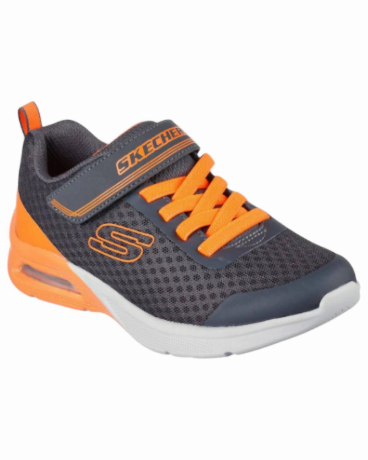 Slim Form Boy's Max Sneakers In Charcoal/orange