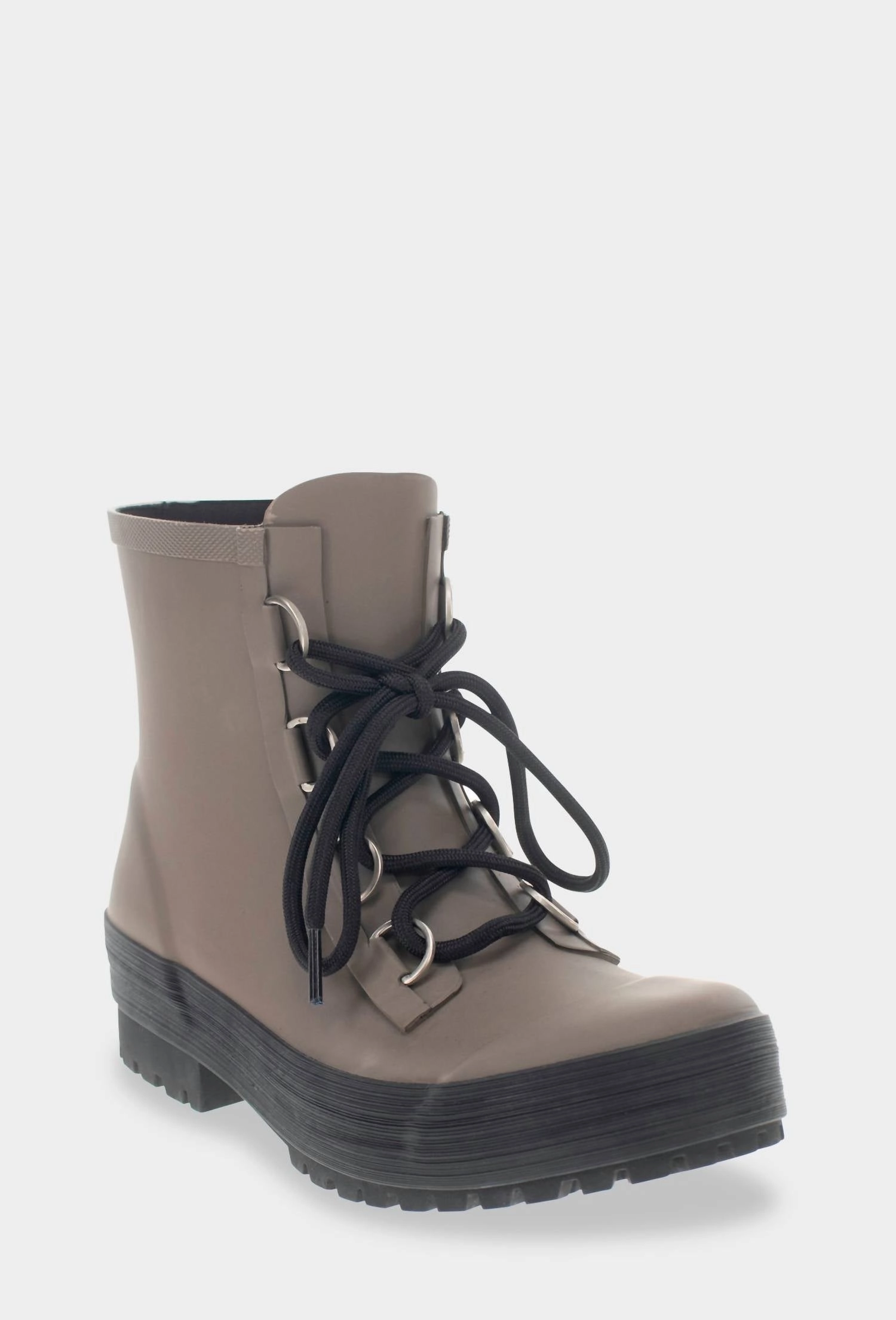 Ava Lace-Up Ankle Rain Boot In Dark Taupe Comfortable ankle Craft Collector