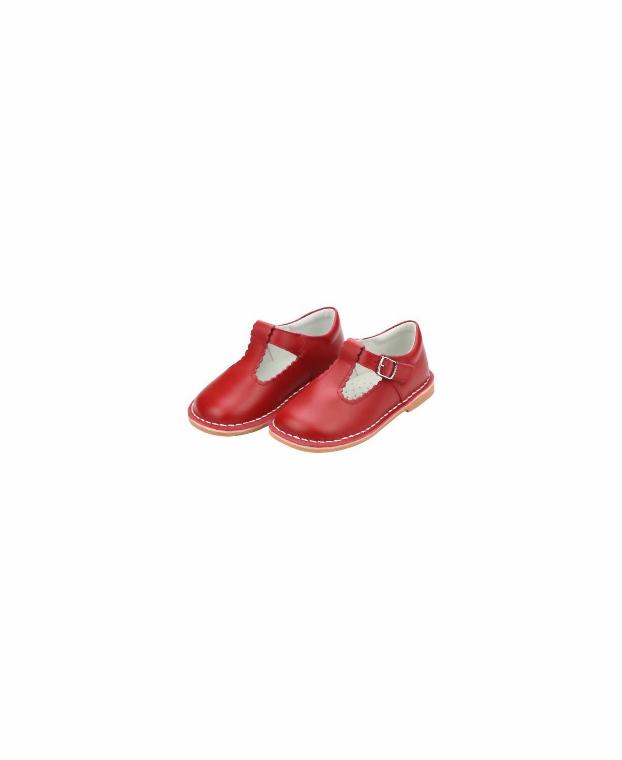 Gloss Touch Baby Girl Selina Scalloped Mary Jane Shoe In Red