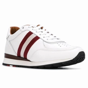 Bally Aston Men's 6205287 White Leather Sneakers rough - surface running wear