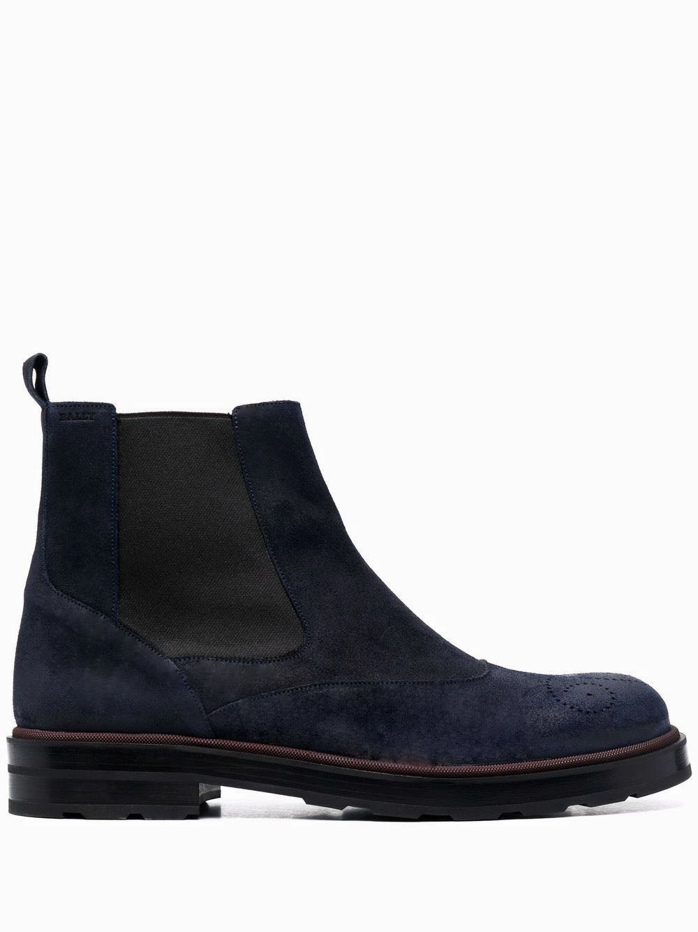 Bally Corad 6239753 Men's Midnight Bovine Suede Leather Chelsea Boots Anti Odor Urban Commute Good Traction