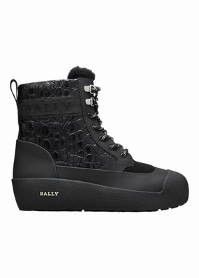 Bally Cuby 6234584 Men's Curling Shearling-Lined Suede & Leather Boots Resistant Layer