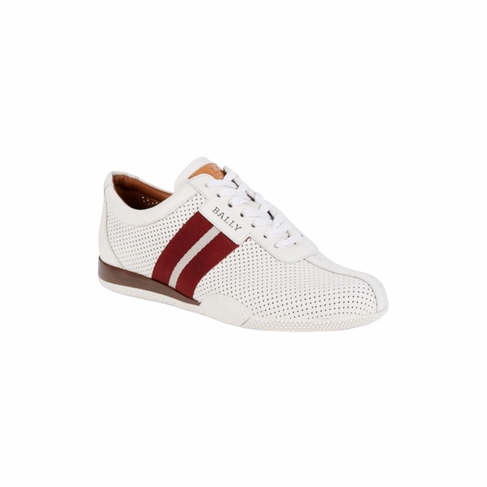 antibacterial - feature shoes Bally Frenz Men's 6233822 White Perforated Leather Sneakers