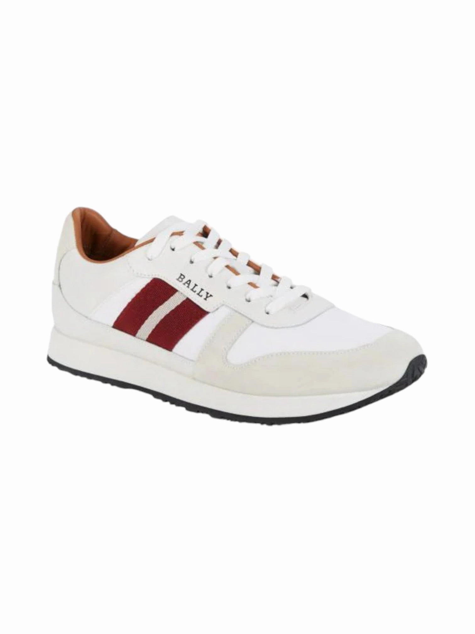 padded - collar Bally Sprinter Men's 6238402 White Leather Suede Sneakers