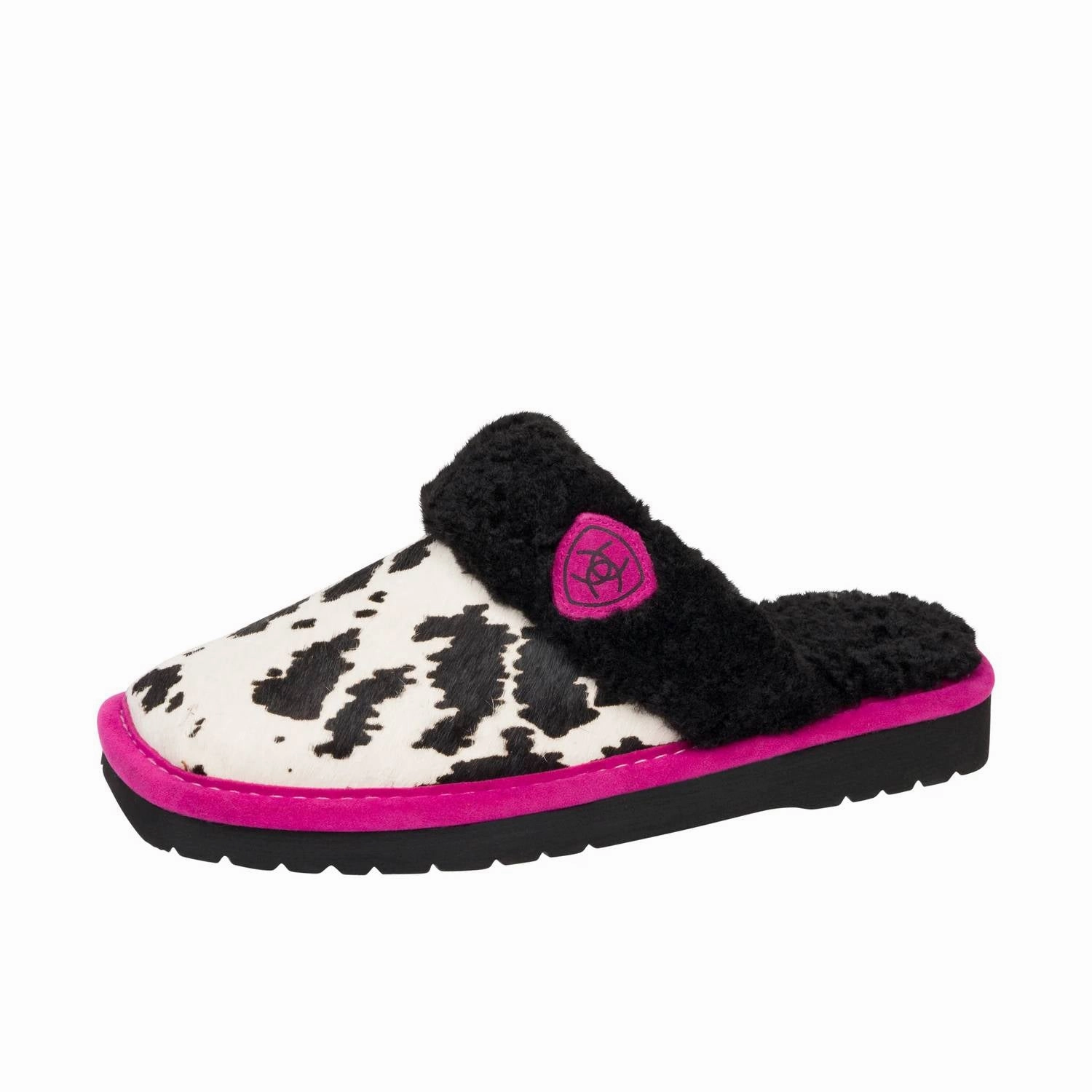 Comfortable Midsole Slip Resistant Technology Women's Jackie Square Toe Exotic Print Pink Pony Slipper In Multi
