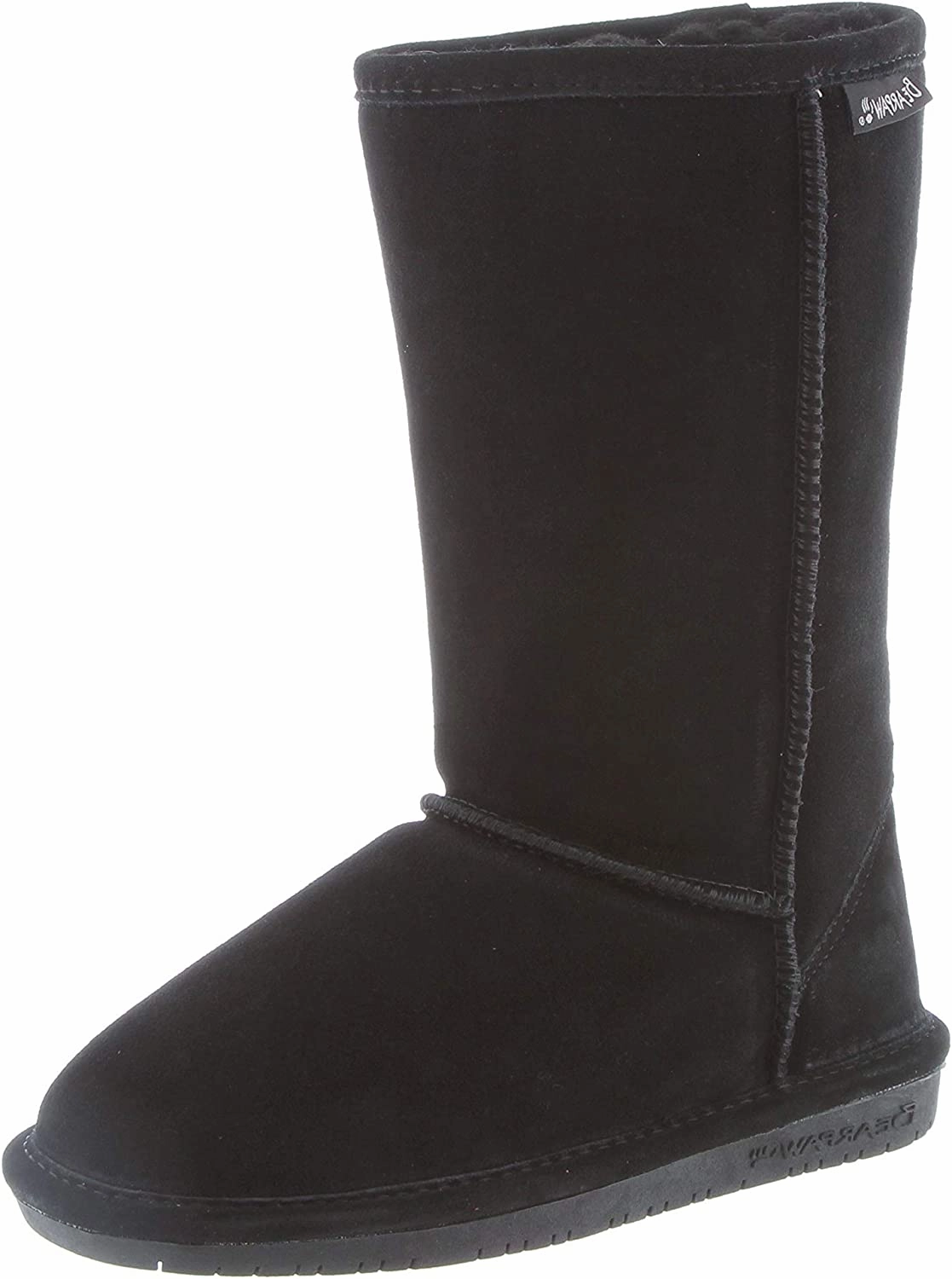 SlipResistant Comfortable Grip BEARPAW Emma Tall Youth Boot - Black