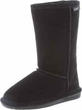 SlipResistant Comfortable Grip BEARPAW Emma Tall Youth Boot - Black