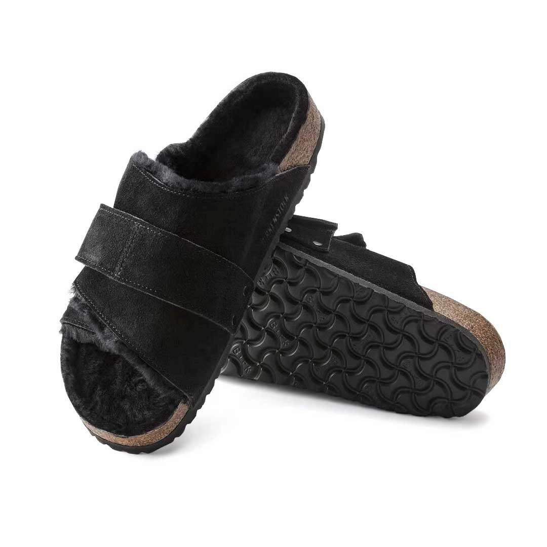 Machine made suede upper Birkenstock - Women's Kyoto Shearing Suede Leather Slides (Narrow) (1023229)