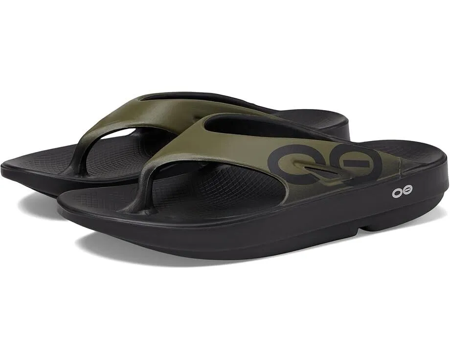 Oofos OOriginal Sport Sandals Men's 6 Green Toe Post Comfort Flip Flop KHD1140 Quick Grip Easy To Wear Shoes
