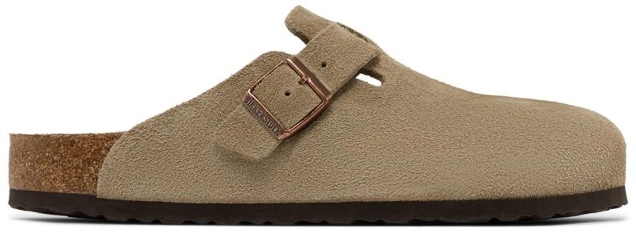 Non-Slip Comfort Birkenstock Boston Soft Footbed Suede Taupe