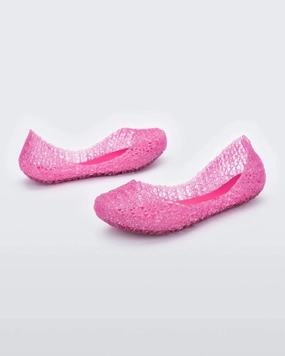 Street Mode Score Step Girl's Campana Papel Flat In Pink Glitter