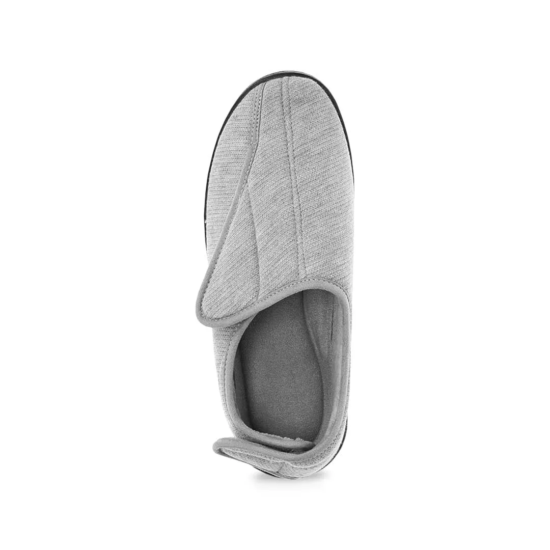 United Supply Co - Men's Plain Velcro Slippers (SMF4931BUS GRY) Lightweight Outsole Nude Calm