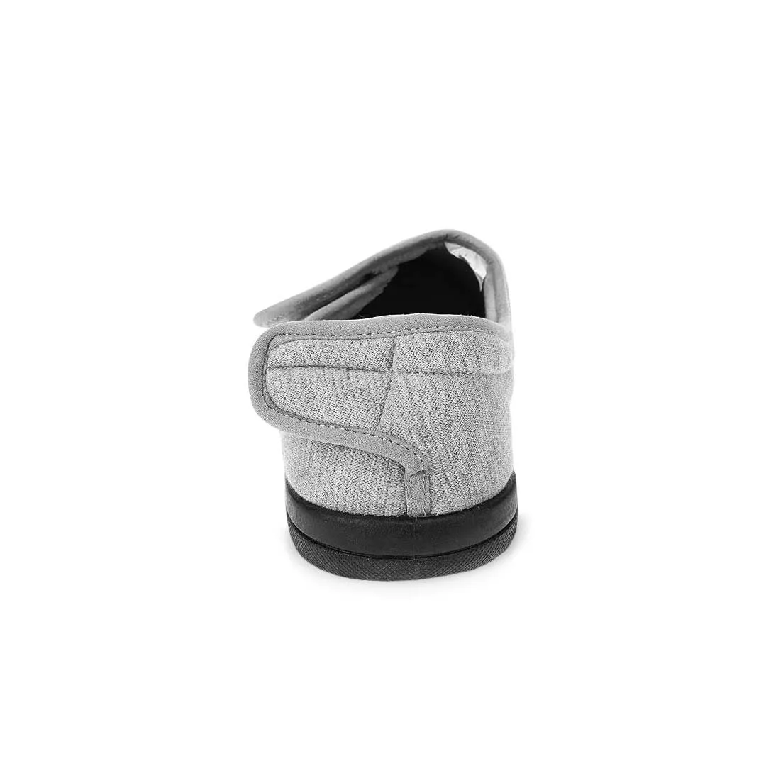 Light Travel White Clean United Supply Co - Men's Plain Velcro Slippers (SMF4931BUS GRY)