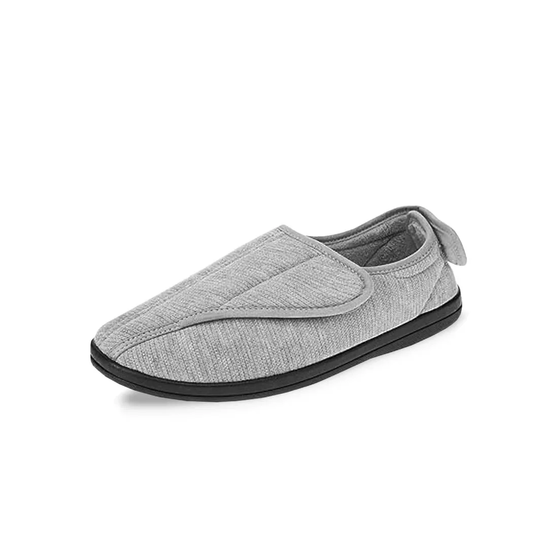Flexible Sole Light Travel Shoes United Supply Co - Men's Plain Velcro Slippers (SMF4931BUS GRY)