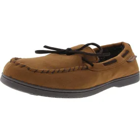 Mens Faux Fur Faux Suede Loafer Slippers Holiday Mood Adjustable Walking Shoes