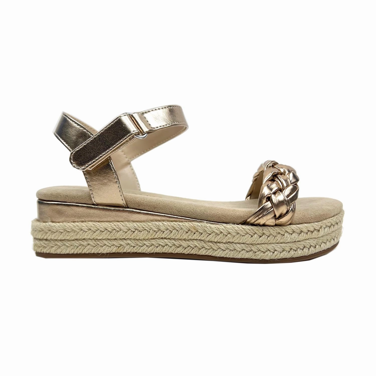 Slide Fit Miss April Wedge Sandal in Light Bronze - Kids
