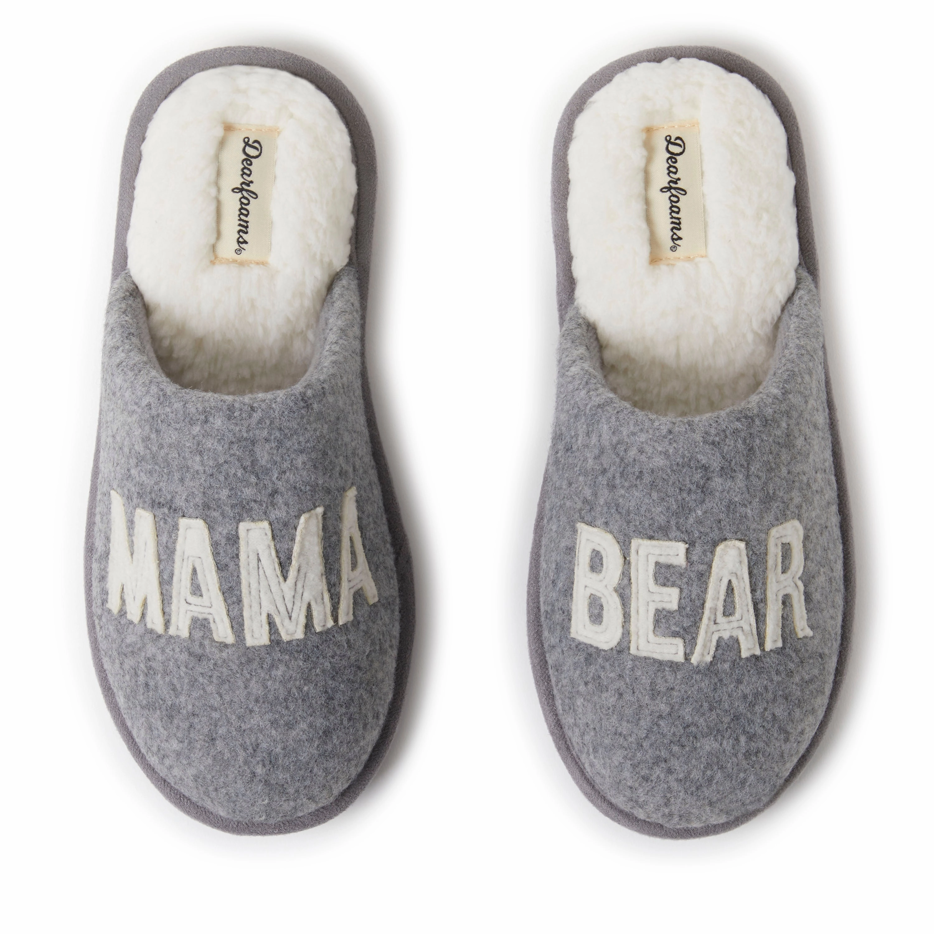 Dearfoams Women's Carley Mama Bear Mom Scuff Slipper Zip Up Easy Wear Footwear