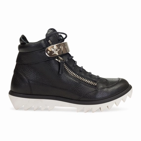 Foot Stability LONDON LINDOS VAGUE HI-TOP BLACK SNEAKERS