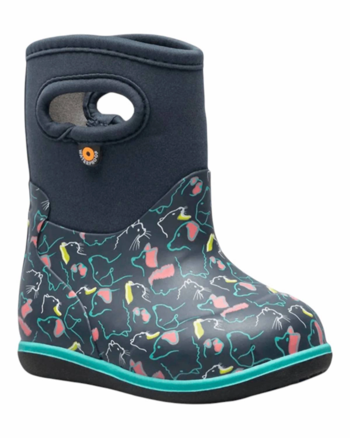 Boy's Classic Pet Boots In Ink Blue Multi Heel Support